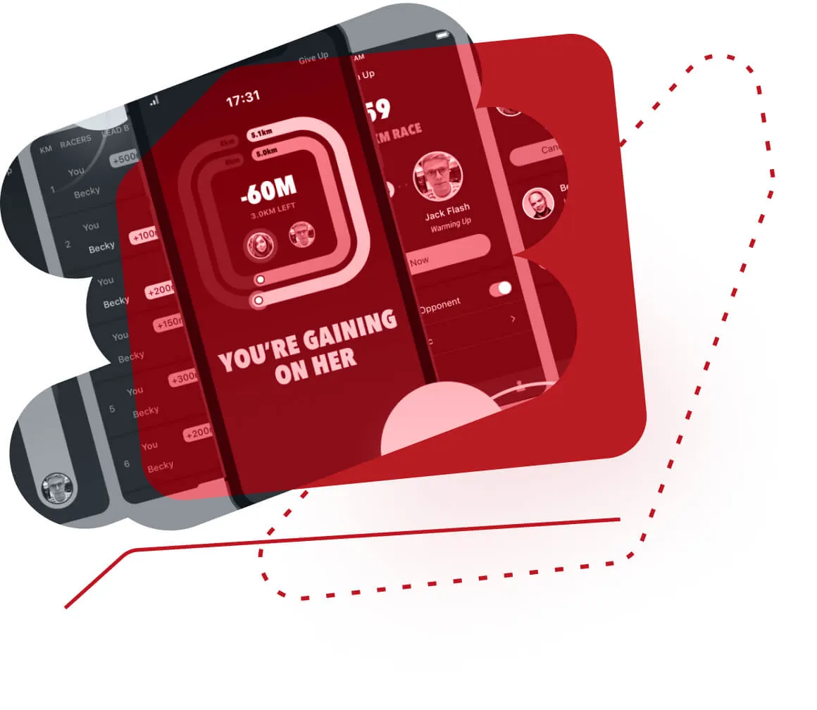 Illustration of smartphone screens from a mobile app